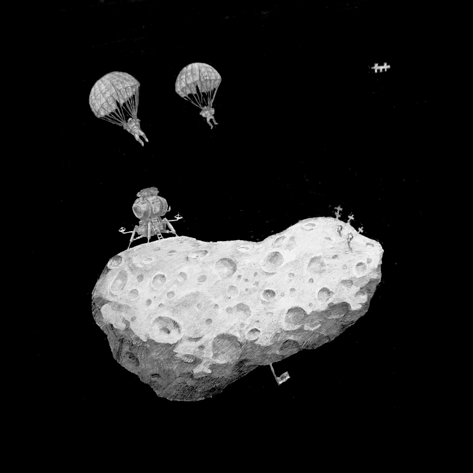 Forceful capture of an asteroid
